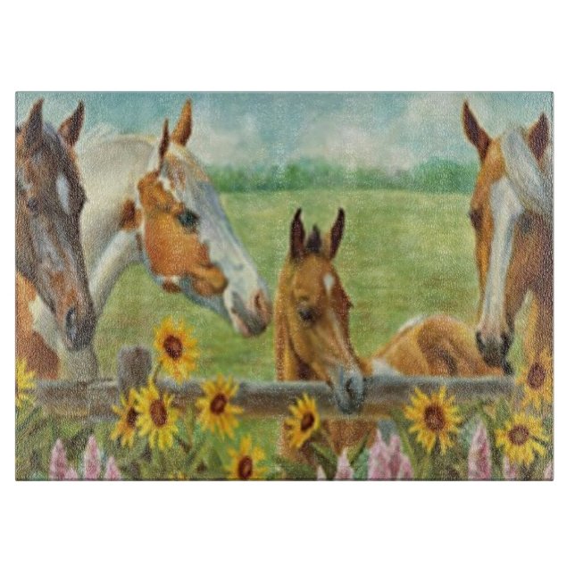 Horse Painting Cutting Board (Front)