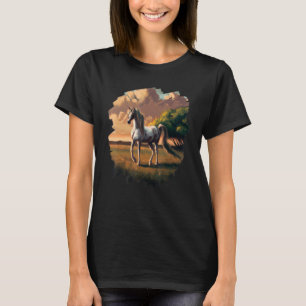 Horse Painting Vintage Retro Horseback Riding Hors T-Shirt