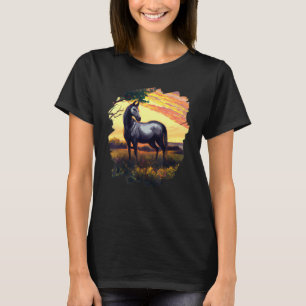 Horse Painting Vintage Retro Horseback Riding Hors T-Shirt