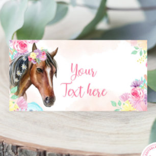 Horse Party Folded Place Card