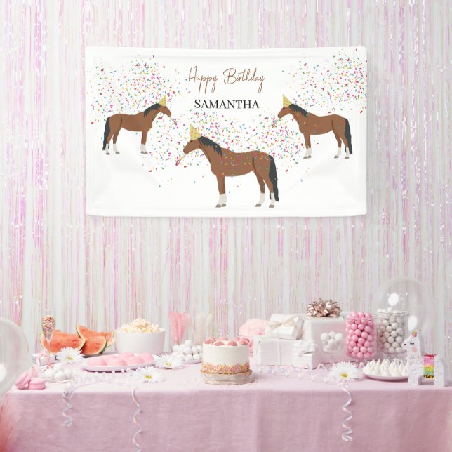 Horse Partying Farm Animals Birthday  Banner (Party)