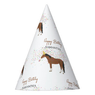 Horse Partying Farm Animals Custom Name Birthday Party Hat
