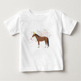 Horse Partying Farm Animals Having a Party Baby T-Shirt