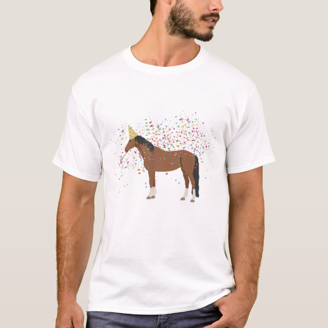 Horse Partying Farm Animals Having a Party  T-Shirt (Front)