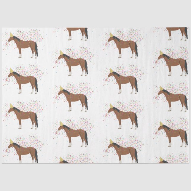 Horse Partying Farm Animals Having a Party Tissue Paper (Front)