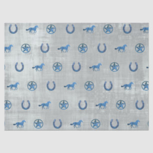 Horse Pattern (Blue) Tissue Paper