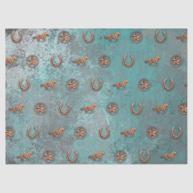 Horse Pattern (Blue) Tissue Paper (Front)