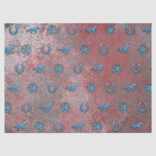 Horse Pattern (Red, White & Blue) Tissue Paper