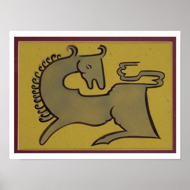 Horse (pen, ink & gouache on paper) poster (Front)