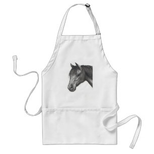 HORSE: PENCIL ART: REALISM STANDARD APRON