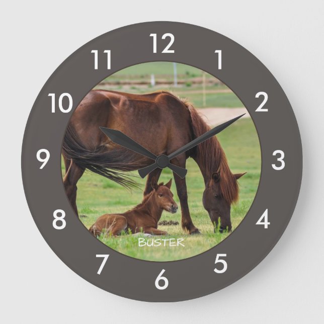 Horse Personalized Large Clock (Front)