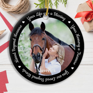 Horse Personalized Memorial Pet Loss Modern Photo Ceramic Ornament