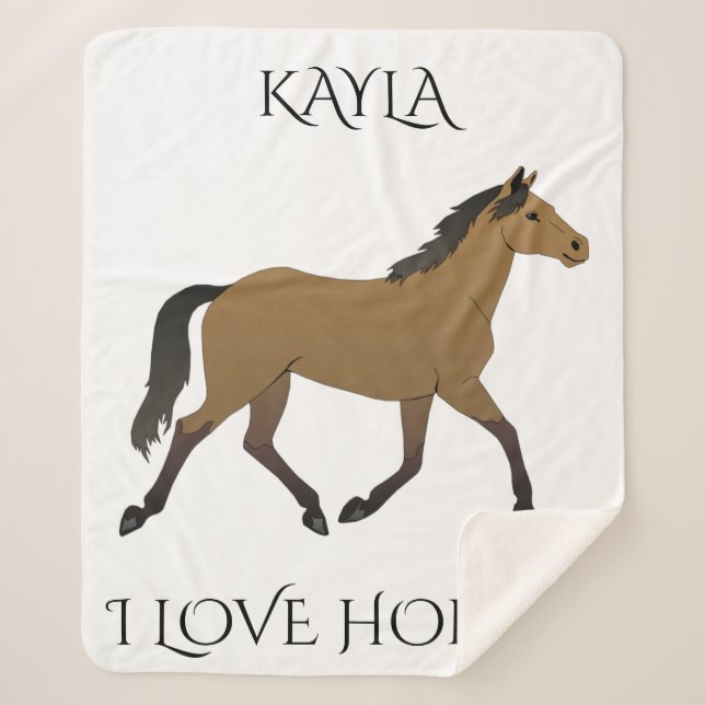 Horse personalized sherpa blanket. sherpa blanket (Front)
