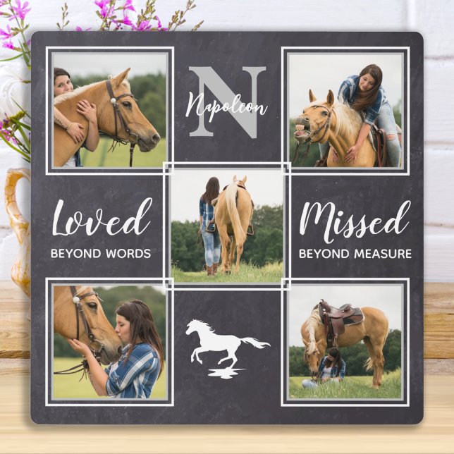 Horse Pet Memorial Photo Collage Plaque (Creator Uploaded)