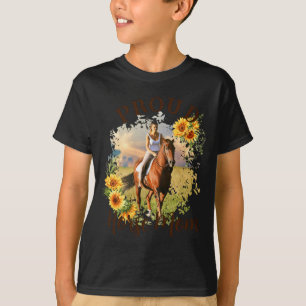 Horse Pet Photo Text Sunflower Accent T Shirt
