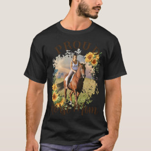 Horse Pet Photo Text Sunflower Accent T Shirt 