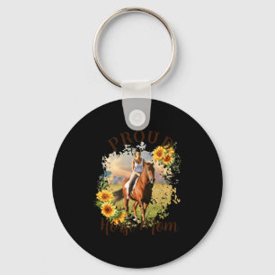 Horse Pet Photo Text Sunflower Accent T Shirt Keychain