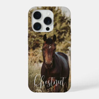 Horse Photo and Name iPhone 15 Pro Case