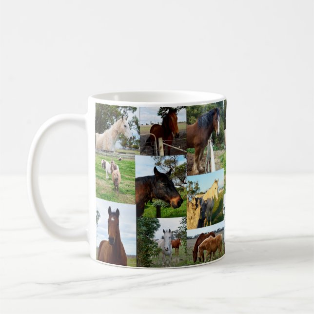 Horse Photo Collage, Coffee Mug (Left)