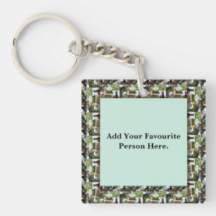 Horse Photo Collage Frame Template, Keychain