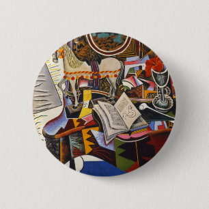 Horse Pipe Red Flower by Joan Miro 2 Inch Round Button