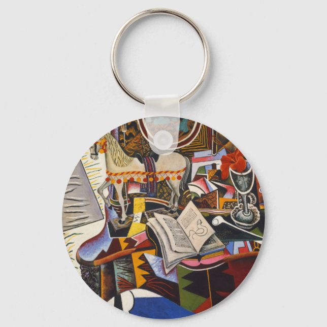 Horse Pipe Red Flower by Joan Miro Keychain (Front)