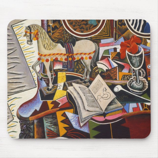 Horse Pipe Red Flower by Joan Miro Mouse Pad (Front)