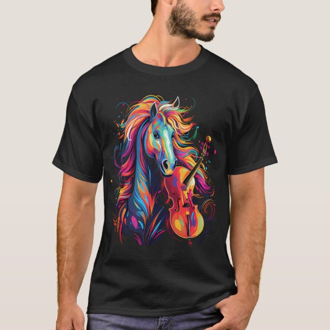 Horse Playing Violin T-Shirt (Front)