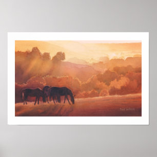 "Horse Point" Horse Landscape Watercolor Poster