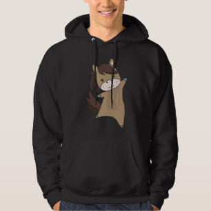 Horse Ponny Rider Cute Animals Brown Hoodie