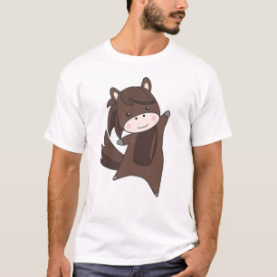 Horse Ponny Rider Cute Animals Brown T-Shirt