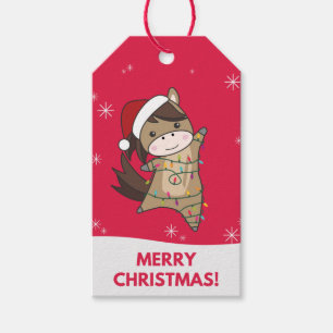 Horse Pony Christmas Snow Winter Animals Horses Gi Gift Tags