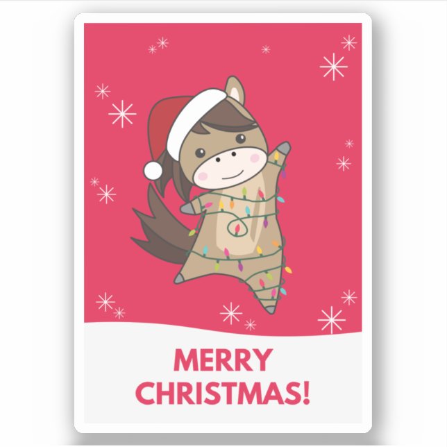 Horse Pony Christmas Snow Winter Animals Horses St (Front)