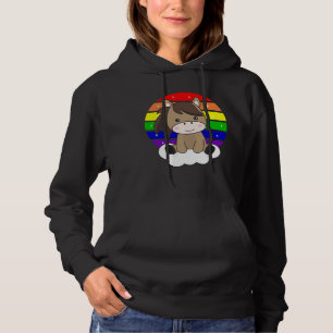 Horse Pony Rainbow Glitter Kawaii Horses Colourful Hoodie