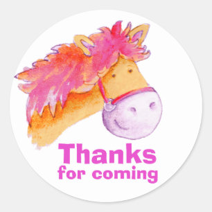 Horse / pony riding thank you party sticker