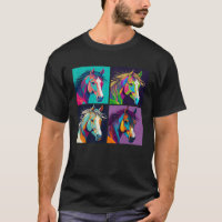 Horse Pop Art Design Illustration Colorful Animal 