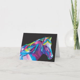 Horse pop art thank you card