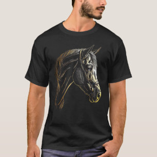 Horse Portrait Artwork Animal Motif Horse T-Shirt