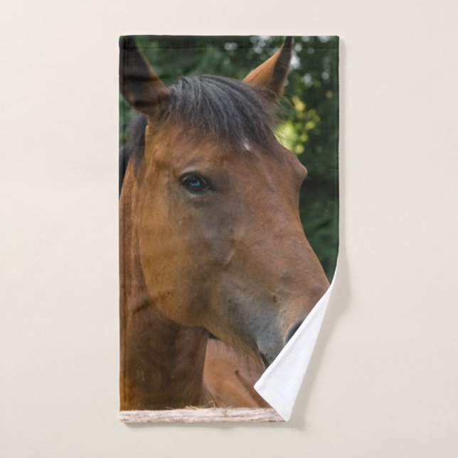 Horse Portrait Bath Towel Set (Hand Towel)