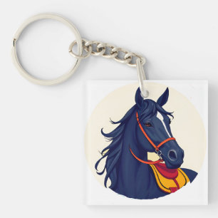 🖤 Horse Portrait Gift For Equestrian Style 🖤 Keychain