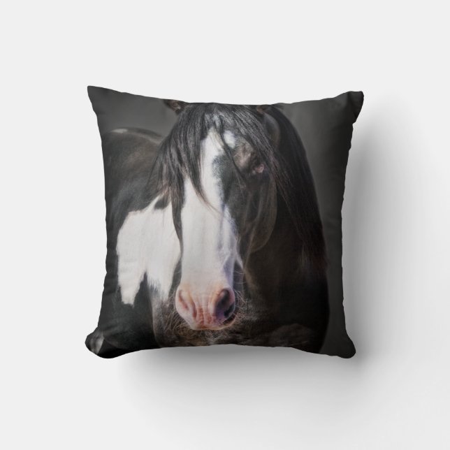Horse Portrait II Throw Pillow (Front)