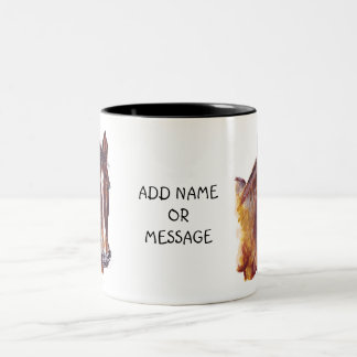 Horse portrait painting Two-Tone coffee mug