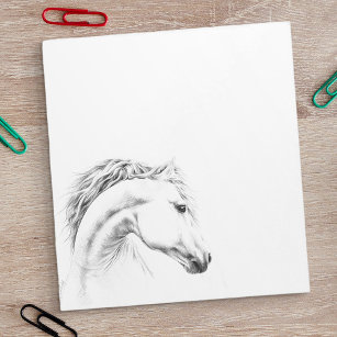 Horse portrait pencil drawing Equestrian art Notepad