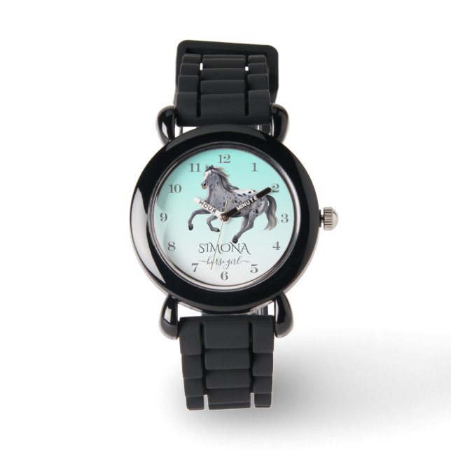 Horse portrait pony girls watch for kids appaloosa (Front)