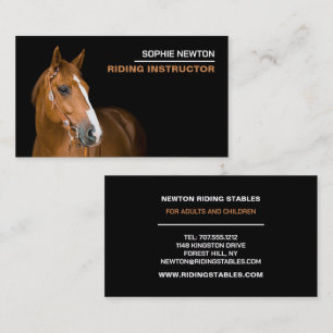 Horse Portrait, Riding Instructor, Academy Business Card