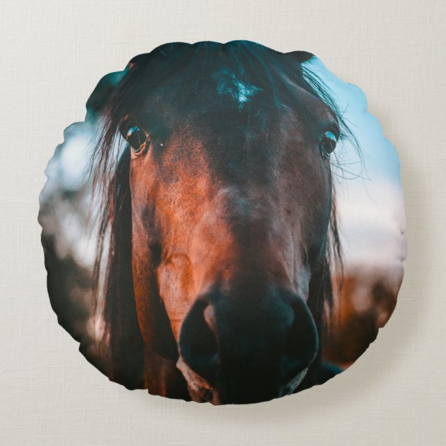 HORSE PORTRAIT ROUND PILLOW (Front)