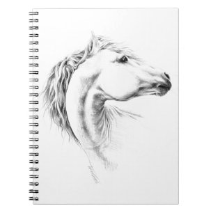Horse portrait sketch drawing Equestrian art Notebook