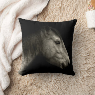 Horse portrait throw pillow