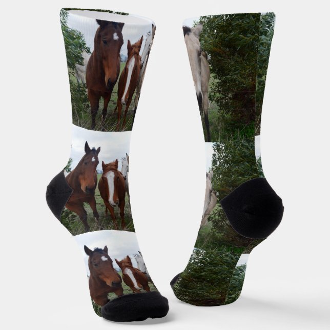 Horse Power Makes For Four, Crew Socks (Angled)