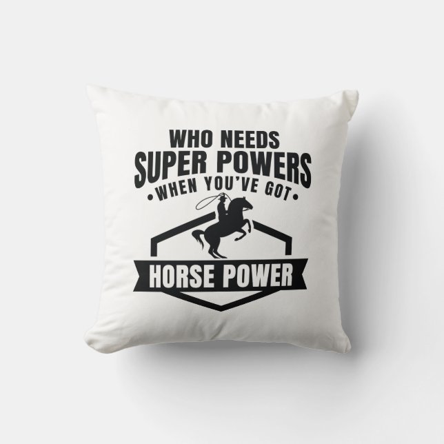 Horse Power Throw Pillow (Front)